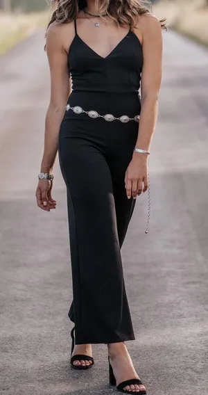 Lace Black Jumpsuit thumbnail 1