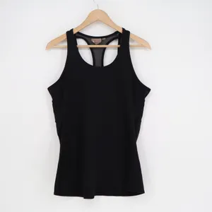 Athleta Womens Black Racerback Mesh Back Performance Workout Tank Top Size L thumbnail 3