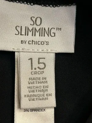 Chicos Womens So Slimming Cropped Pants Size 10 Black Stretch (0292) thumbnail 7