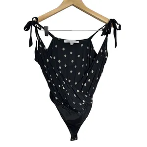 Lovers + Friends Bodysuit Cami Polka-dot Size Extra Small in Black thumbnail 2