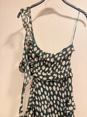 If By Sea Black White Polka Dot Stretch Maxi Dress Boho Wedding Guest Size M thumbnail 6