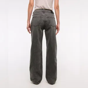 Abercrombie & Fitch Curve Love Low Rise Baggy Jean in Gray Size 27 or 4 Long thumbnail 3