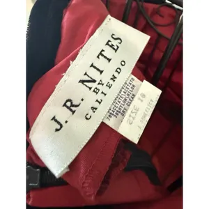 Vtg dress size 10 burnout velvet whimsigoth dark‎ romantic vamp Red Black Hoco thumbnail 5