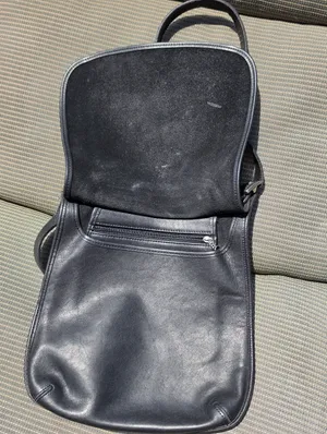Vintage Coach Slim Legacy Flap Saddle Crossbody Black thumbnail 7