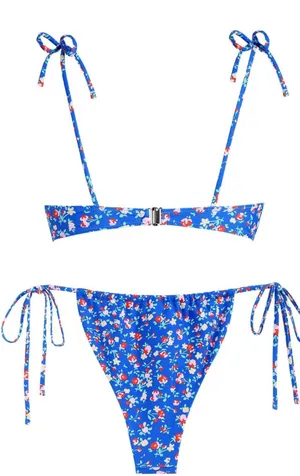 Blue floral bikini Size 4 thumbnail 2