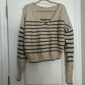Madewell Stripe V-Neck Wedge Sweater thumbnail 2