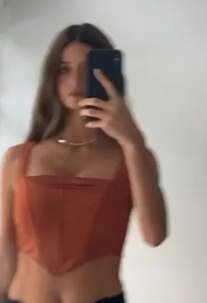 Tiger Mist Red Rust Geneva Corset Crop Top thumbnail 3
