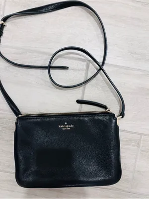 Kate Spade Black Pebbled Leather Crossbody with Gold Hardware thumbnail 5