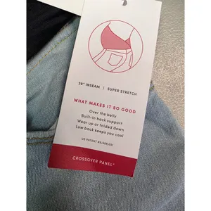 Isabel‎ Maternity Skinny Over The Belly Crossover Panel Jeans Light Blue Size 8 thumbnail 6