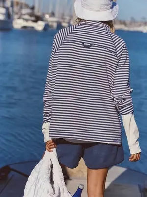 FP Movement Restoration Layer Long Sleeve Tee RARE Sailor Stripe Navy Small NEW thumbnail 2