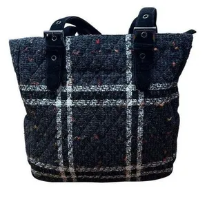 Vera Bradley Black and White Textured Tote Bag thumbnail 1