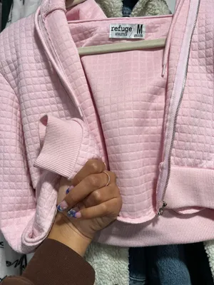 Pink Cropped zip up Size M thumbnail 3