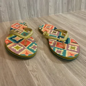 Vera‎ Bradley Flip Flops HACIENDA DIAMONDS Thong Sandals summer Sz 5 thumbnail 3