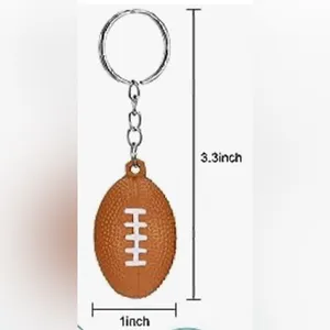 ‎NWOT. SF 49ers 🏈 Keychain includes Heart Shape Silver Medal Spring Clip. Brown thumbnail 6
