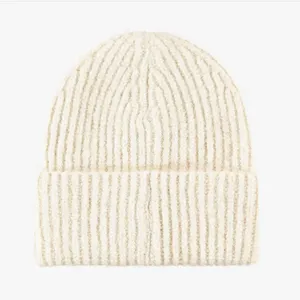 Favorite Daughter Logo Patch Rib Beanie Hat Ivory 1 Size thumbnail 5
