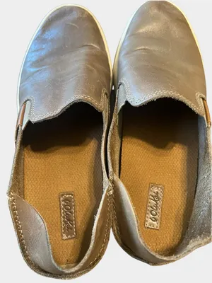 OluKai Pehuea Leather Espresso Brown Slip-On Sneakers Women’s Size 6 thumbnail 8