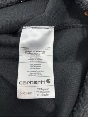 Carhartt Quarter Snap Fleece Pullover Black Tan Relaxed Fit Teddy Jacket size XS thumbnail 8