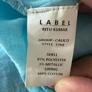 LABEL RITU KUMAR Blue Floral Printed Maxi Dress Size Small thumbnail 5
