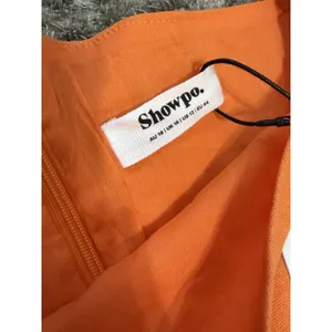 Showpo Rhyne Midi Dress Orange Asymmetric Puff Sleeve Side Cut Out A Line 12 NWT thumbnail 10