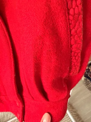 80’s Style Women’s Vintage Red Suede Leather Bomber Jacket Size Large thumbnail 10