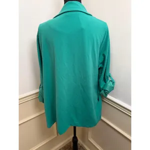 Andrée by Unit I'm Really That Gal Ruched 3/4 Sleeve Boyfriend Open Front Blazer thumbnail 6