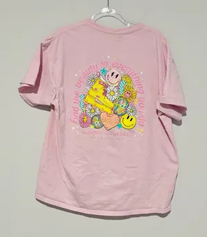 Simply Southern disco Rollerblades Skate‎ find the beauty T-Shirt pink XL thumbnail 1