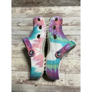 Crocs Classic Pastel Tie-Dye Graphic Clogs Men's 5 Women's 7Pink Blue Purple thumbnail 5