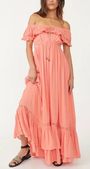 New FREE PEOPLE Moonlight Ocean Maxi in Burnt Coral Size L thumbnail 1