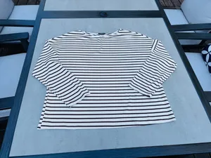 Ladies XXL Brown/Beige Stripe Top - like new! thumbnail 6