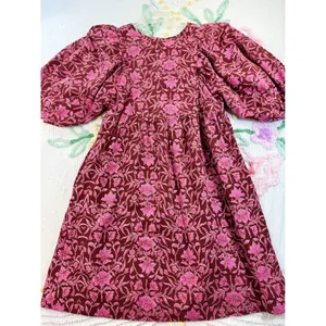 Universal Thread Womens Floral Pintuck Balloon Sleeve Mini Dress Burgundy XS‎ thumbnail 9