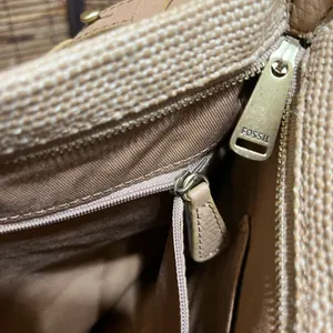 Fossil Preston Woven Straw and Leather Shopper Shoulder Bag thumbnail 11