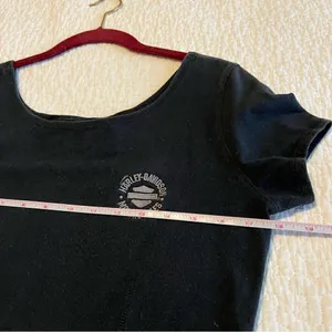 ✨ Harley Davidson Women’s Black Scoop Neck Embroidered Top Medium‎ thumbnail 6