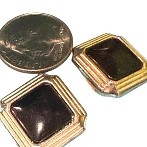 Vintage Christian Dior Black Cabochon Clip-On Earrings thumbnail 7