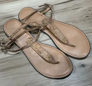 J.Crew Cork T-Strap Sandals Tan Women’s 9.5 thumbnail 1