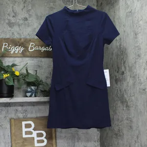 NWT B. Darlin Juniors Short Sleeve Mockneck Mini Dress 45UAP84 Navy Blue 7/8 thumbnail 6