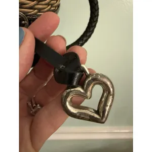 Brighton Woven‎ W/Black Leather Trim Purse Braided Handles Heart Charm thumbnail 10