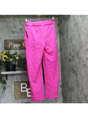 NWT DKNY Drawstring Tie-Front Wide-Leg Paperbag Pants P5DKFB17 Vivid Pink 4 thumbnail 8