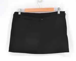 Mango MNG Straight Belted Mini Skirt Low Waist in Black Women's S thumbnail 1