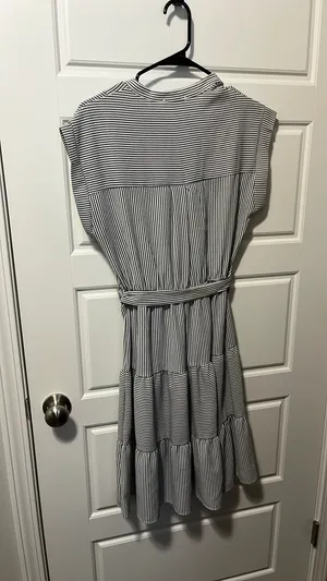 Monteau Gray Stripped Dress thumbnail 2