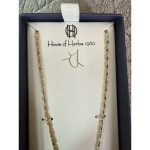 NIB House Of Harlow Cubic Zirconia Heart Locket "C" Initial Pendant Necklace thumbnail 2