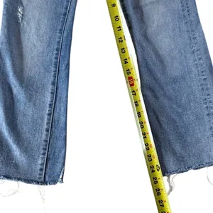 Pistola Womens High Rise Flare Jeans Distressed Raw Hem Blue Denim 25 thumbnail 4