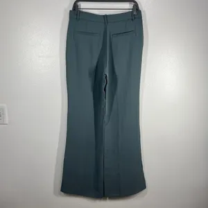 Zara Wide Leg Trousers High Waist Flowy‎ Palazzo Pant Career Sage Green Large thumbnail 2
