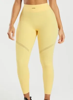 Gymshark Whitney Simmons Scrunch Butt Mesh Leggings Yellow Women’s Small thumbnail 1