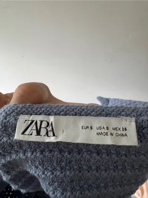 Zara Blue Scalloped Crochet Knit Bow Crop Top thumbnail 5