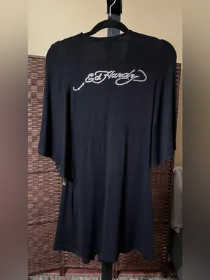 Ed Hardy by Christian Audigier Embellished Tunic Top / Dress – Black – Small thumbnail 5