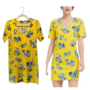 Draper James Summerall Hillsboro Floral Mini‎ Soft Dress Yellow Small thumbnail 2