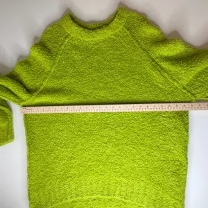 Free People Found My Friend Lime‎ Green Boucle Wool Blend Oversized Sweater Sz M thumbnail 10
