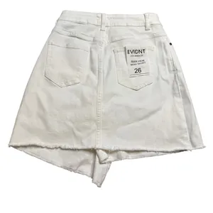 🤍 EVIDNT Los Angeles Raw Hem Mini Skirt – White Denim (Size 26,‎ NWT) ✨ thumbnail 2