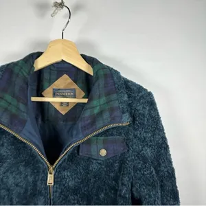 Pendleton Fuzzy Sherpa Teddy Full Zip Jacket Women's‎ Medium Wool C47 thumbnail 4