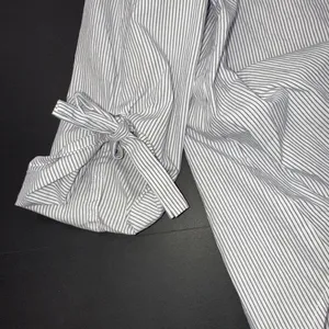 Babaton‎ Aritzia Cold Shoulder Blue Stripe Preppy Quiet Luxury Designer Blouse M thumbnail 7